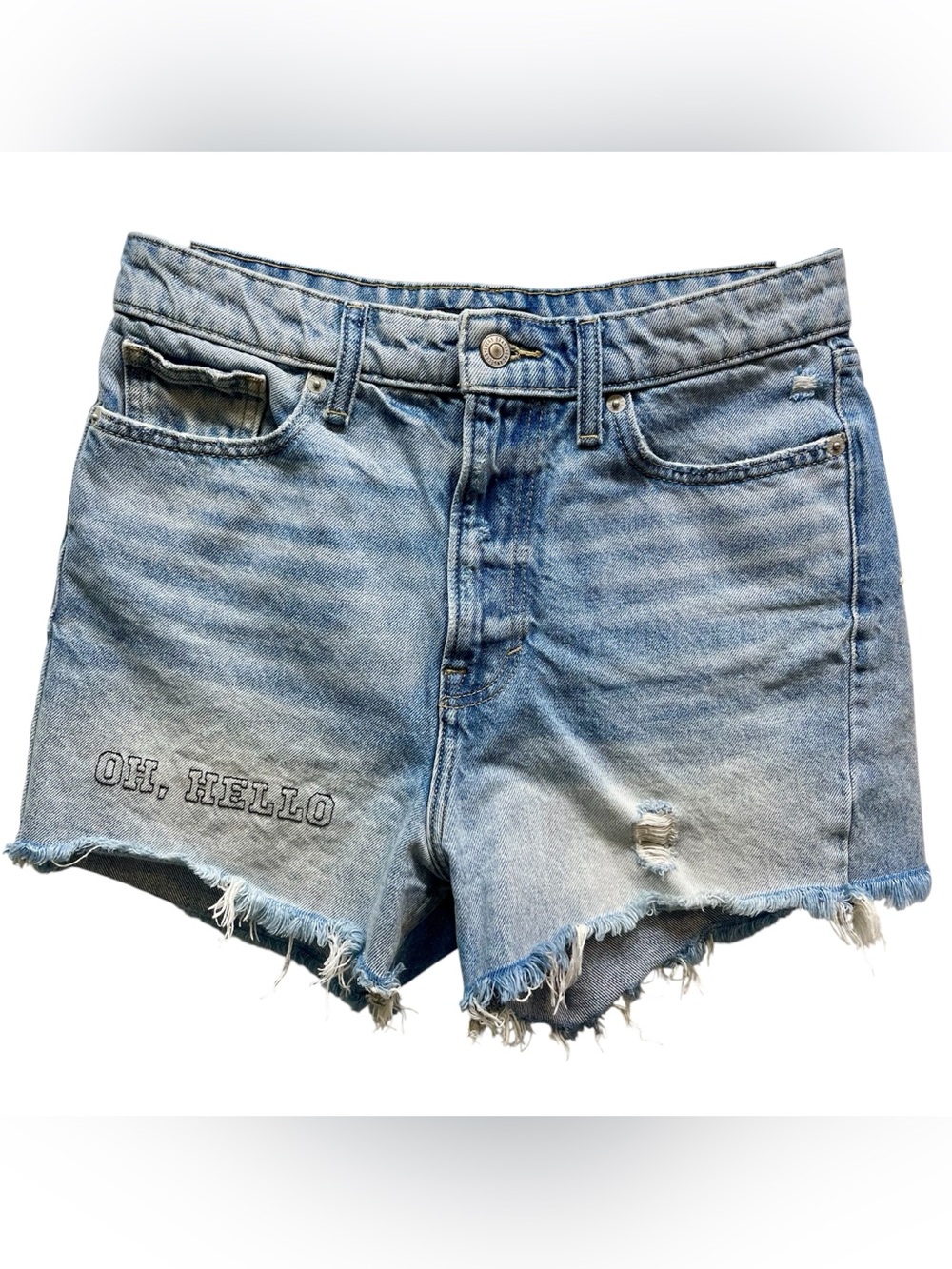 Lucky Brand Women’s Size 8 Highrise Cut Off Shorts Distressed Frayed Hem Patches